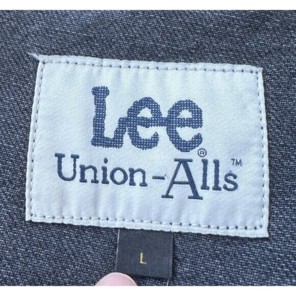 Lee Union-Alls Studded Denim Jumpsuit Size Large Women's Black Zip/Snap Front - Picture 3 of 10